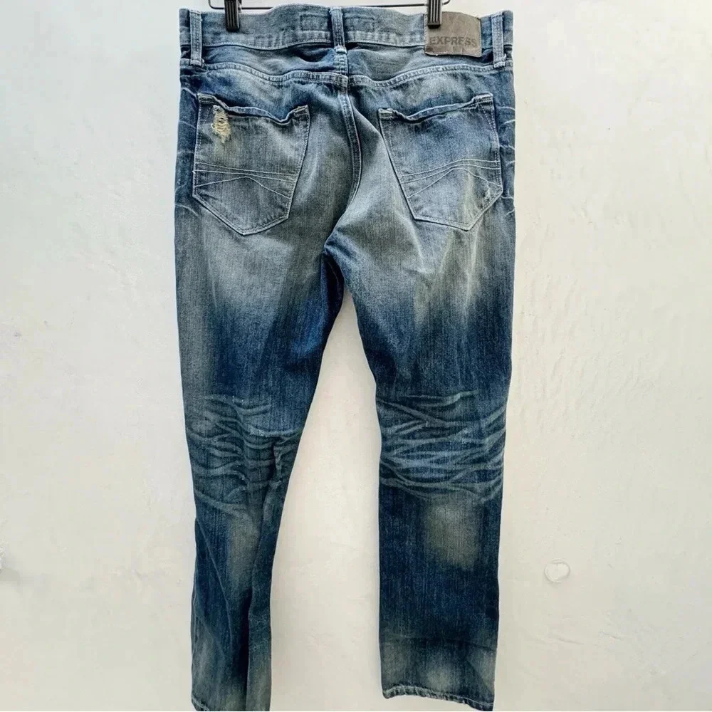 Express || Men's Rocco Slim Fit Skinny Edgy Distressing Late Y2K Vibe Sz 33X32